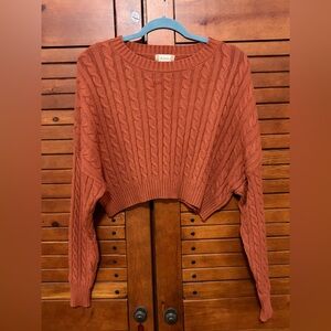 Altar'd State Rust Cable Knit Sweater